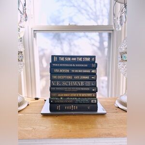 Books By Color Book Stack Black Gold Hardcover Home Decor Fiction Bundle Of Nine